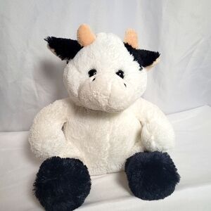 Kids Of America Corp 2012 Cow Plush 14" White Black Horns